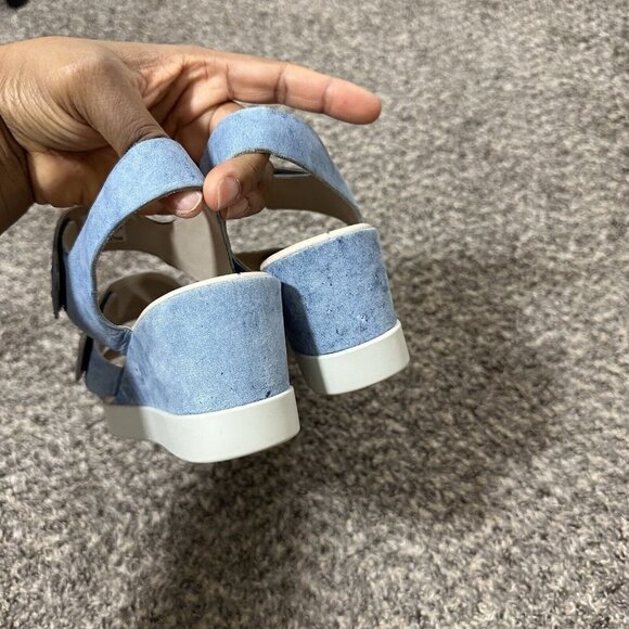 Ecco Plateau Sandal Womens Shape Wedge Size US 9-9.5 EU 40 Blue Strappy New - Picture 5 of 7
